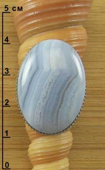Кольцо с сапфирином (голубым агатом) п01176-бр