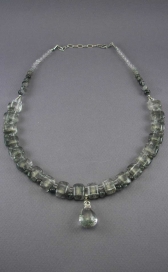 Ожерелье из фантомного кварца и горного хрусталя 62716-45