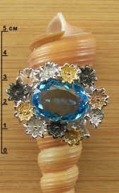 Кольцо с топазом Swiss Blue п01729-0154-180
