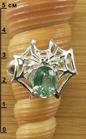 Кольцо с зеленым турмалином п01696-0066-178